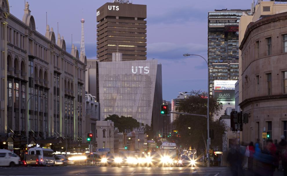 UTS campus at dusk
